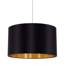 Maserlo 15" Wide Single Light Drum Pendant with Black and Gold Shade