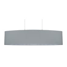 Maserlo 40" Wide 2 Light Shaded Linear Chandelier with Grey and Silver Shade