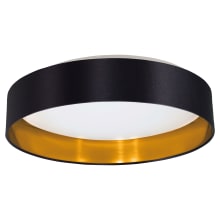 Maserlo 16" Wide Single Light Round LED Flush Mount Ceiling Fixture with Black and Gold Frame