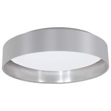Maserlo 16" Wide Single Light Round LED Flush Mount Ceiling Fixture with Grey and Silver Frame