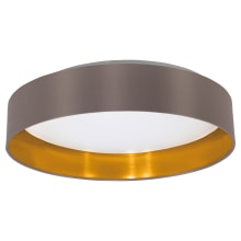 Maserlo 16" Wide Single Light Round LED Flush Mount Ceiling Fixture with Cappuccino and Gold Frame
