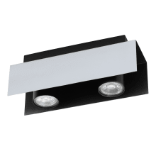 Viserba 2 Light 11" Wide LED Semi-Flush Linear Ceiling Fixture