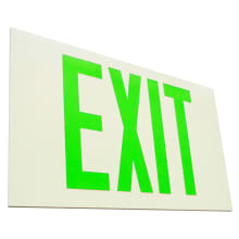 13" Wide Self-Illuminating Exit Sign with Green Letters