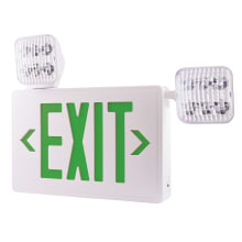 22" Wide LED Exit Sign with Adjustable Emergency Light Heads