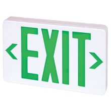 12" Wide Dual-Circuit LED Exit Sign with Battery Backup and 6" Green Letters