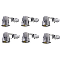 Elitco 4" Trim Steel Recessed LED Light Housing for Remodel - IC Rated - Pack of 6