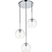 Baxter 3 Light 18" Wide Multi Light Pendant with Clear Glass