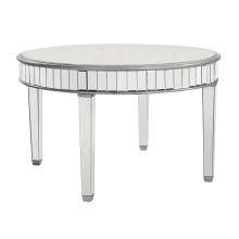 Chamberlan 48 Inches Wide Hand Painted Wood Dining Table with Mirrored Surfaces