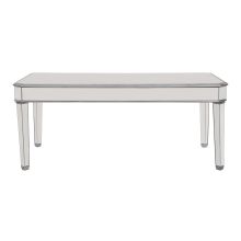 Chamberlan 60 Inches Wide Hand Painted Wood Framed Bench with Mirrored Accents