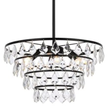 Ella 6 Light 20" Wide Crystal Waterfall Chandelier with Clear Crystal Accents