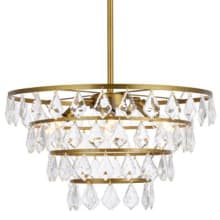 Ella 6 Light 20" Wide Crystal Waterfall Chandelier with Clear Crystal Accents