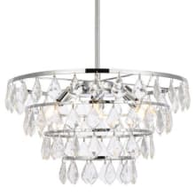 Ella 6 Light 20" Wide Crystal Waterfall Chandelier with Clear Crystal Accents