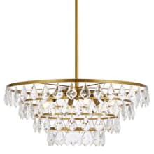 Ella 6 Light 24" Wide Crystal Waterfall Chandelier with Clear Crystal Accents