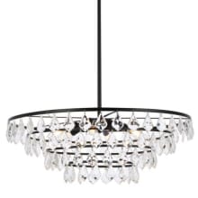 Ella 6 Light 28" Wide Crystal Waterfall Chandelier with Clear Crystal Accents