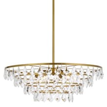 Ella 6 Light 28" Wide Crystal Waterfall Chandelier with Clear Crystal Accents