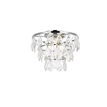 Ella 3 Light 10" Wide Semi-Flush Waterfall Ceiling Fixture with Clear Crystal Accents