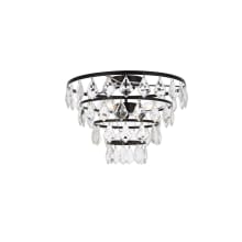 Ella 3 Light 16" Wide Semi-Flush Waterfall Ceiling Fixture with Clear Crystal Accents