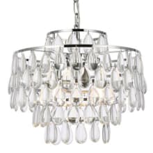 Mila 3 Light 16" Wide Crystal Pendant with Clear Crystal Accents