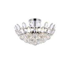 Emilia 3 Light 16" Wide Semi-Flush Bowl Ceiling Fixture with Clear Crystal Accents