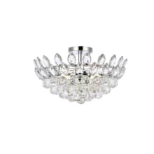 Emilia 5 Light 18" Wide Semi-Flush Bowl Ceiling Fixture with Clear Crystal Accents