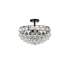 Savannah 3 Light 16" Wide Semi-Flush Bowl Ceiling Fixture with Clear Crystal Accents