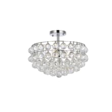 Savannah 3 Light 16" Wide Semi-Flush Bowl Ceiling Fixture with Clear Crystal Accents