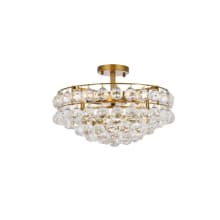 Savannah 5 Light 18" Wide Semi-Flush Bowl Ceiling Fixture with Clear Crystal Accents