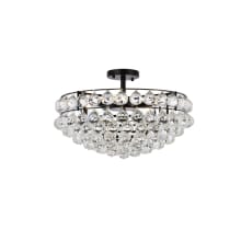 Savannah 5 Light 20" Wide Semi-Flush Bowl Ceiling Fixture with Clear Crystal Accents