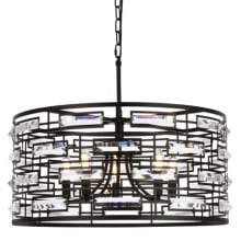 Kennedy 5 Light 24" Wide Crystal Drum Chandelier with Clear Crystal Accents
