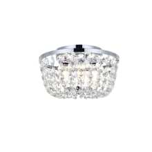 Cora 3 Light 10" Wide Semi-Flush Bowl Ceiling Fixture with Clear Crystal Accents