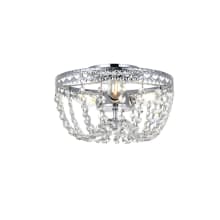 Kylie 3 Light 10" Wide Semi-Flush Bowl Ceiling Fixture with Clear Crystal Accents