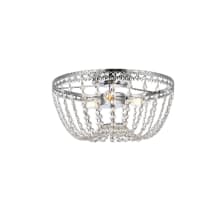 Kylie 3 Light 14" Wide Semi-Flush Bowl Ceiling Fixture with Clear Crystal Accents