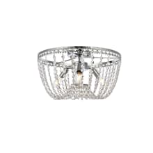 Kylie 3 Light 16" Wide Semi-Flush Bowl Ceiling Fixture with Clear Crystal Accents