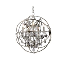 Geneva 5 Light 20" Wide Crystal Pendant with Silver Shade Royal Cut Crystals
