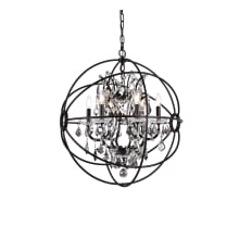 Geneva 6 Light 25" Wide Crystal Chandelier with Silver Shade Royal Cut Crystals