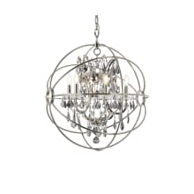 Geneva 6 Light 25" Wide Crystal Chandelier with Silver Shade Royal Cut Crystals