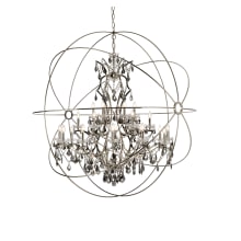Geneva 25 Light 60" Wide Crystal Chandelier with Silver Shade Royal Cut Crystals