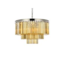 Sydney 9 Light 26" Wide Crystal Chandelier with Golden Teak Royal Cut Crystals