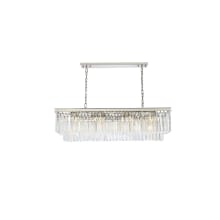 Sydney 12 Light 50" Wide Crystal Linear Chandelier with Clear Royal Cut Crystals