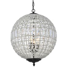 Olivia 3 Light 18" Wide Crystal Pendant with Clear Royal Cut Crystals