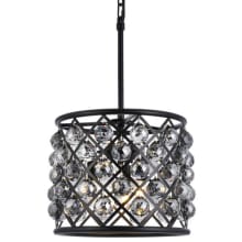 Madison 4 Light 14" Wide Crystal Pendant with Silver Shade Royal Cut Crystals