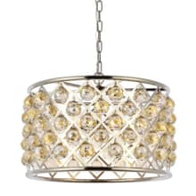 Madison 6 Light 20" Wide Crystal Pendant with Golden Teak Royal Cut Crystals