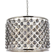Madison 8 Light 28" Wide Crystal Drum Chandelier with Silver Shade Royal Cut Crystals