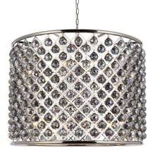 Madison 12 Light 36" Wide Crystal Drum Chandelier with Silver Shade Royal Cut Crystals