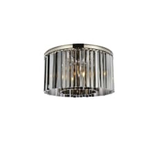 Sydney 8 Light 26" Wide Flush Mount Drum Ceiling Fixture with Silver Shade Royal Cut Crystals