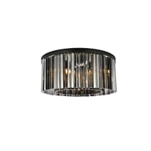 Sydney 8 Light 32" Wide Flush Mount Drum Ceiling Fixture with Silver Shade Royal Cut Crystals