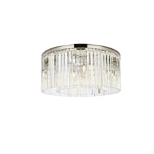 Sydney 8 Light 32" Wide Flush Mount Drum Ceiling Fixture with Clear Royal Cut Crystals
