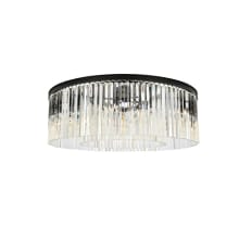 Sydney 10 Light 44" Wide Flush Mount Drum Ceiling Fixture with Clear Royal Cut Crystals