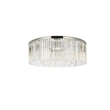 Sydney 10 Light 44" Wide Flush Mount Drum Ceiling Fixture with Clear Royal Cut Crystals