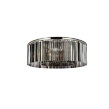 Sydney 10 Light 44" Wide Flush Mount Drum Ceiling Fixture with Silver Shade Royal Cut Crystals